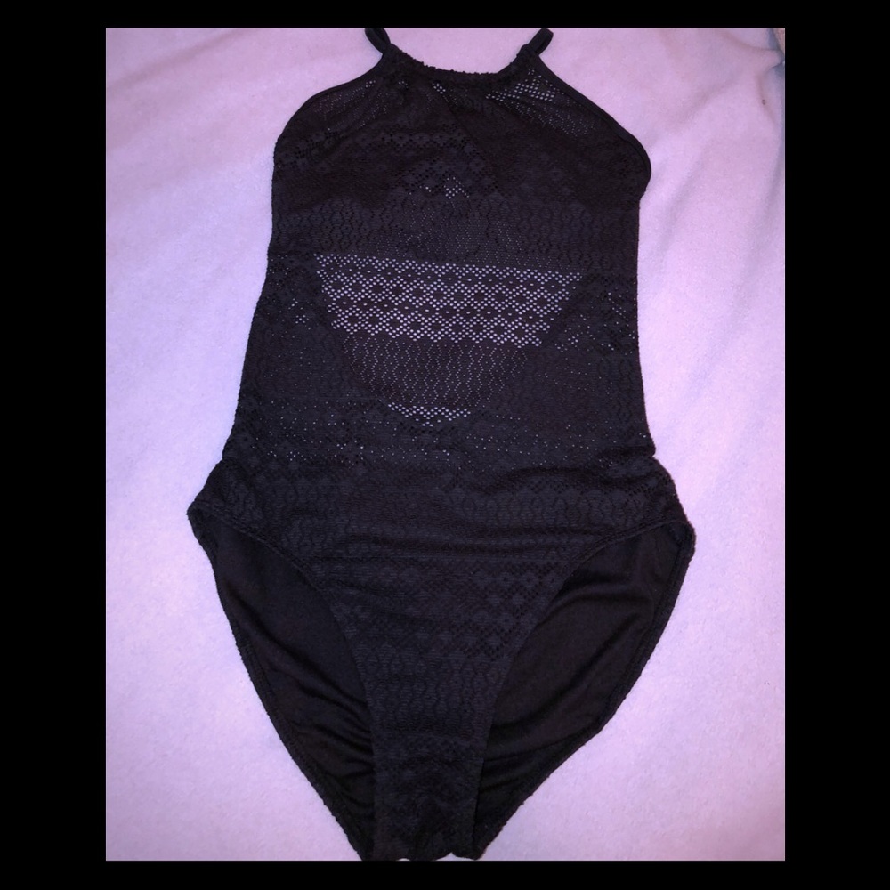 Black Lace One-Piece Bathing Suit NWOT